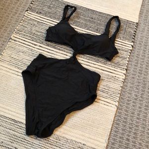 NWT black aerie cut out one piece bathing suit